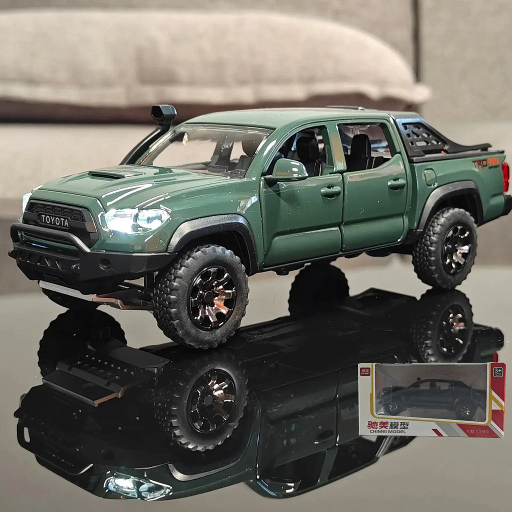 1:32 Metal Toyota Tacoma TRD off Road Pickup Truck Diecast Model Car, Alloy Collectible with Sound & Light, Hobby Item, Birthday Gift for Boys, Display Piece (Diecast Toys Category), Model Cars, with Lights, Toy Car