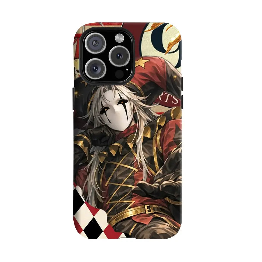Y-The Freak Circus White Hair Jester Custom Rubber Anti-Drop Phone Case - Durable Protection & Resistance Smartphone Accessory, Compatible with Iphone 11-17 Pro Max, Samsung S22-S25 Ultra, Ideal for Christmas Gifts