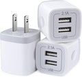 Charger Block, USB Wall Charger, Double USB Fast Charging Cube Block Charger Box, 2.1A Phone Chargerr Power Adapter 3Pack for Iphone 17 16 15 14 13 12 11 Pro Max XS XR X 8 Samsung Galaxy S25 Ultra A17