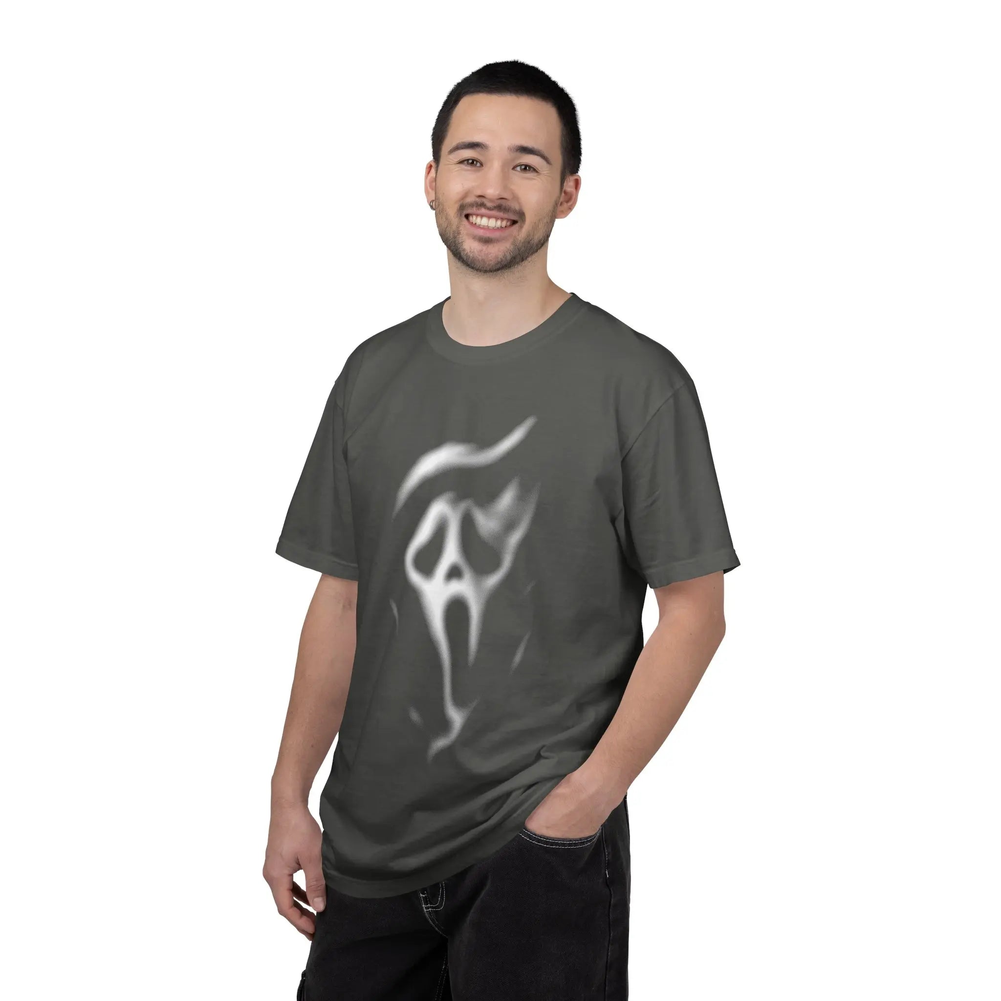 Ghostface Smoke Face T-Shirt , Comfort Colors Tee, Horror Mask Graphic, Spooky Halloween Tee