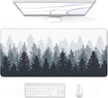 Desk Mouse Pad, Oversized Forest Desk Mat 35.4 X 15.7 Inch, Extended Long Gaming Mousepad Non-Slip Rubber Base Stitched Edges XXL Ultra Large Thin Full Desk Pad for PC Laptop Gaming Work