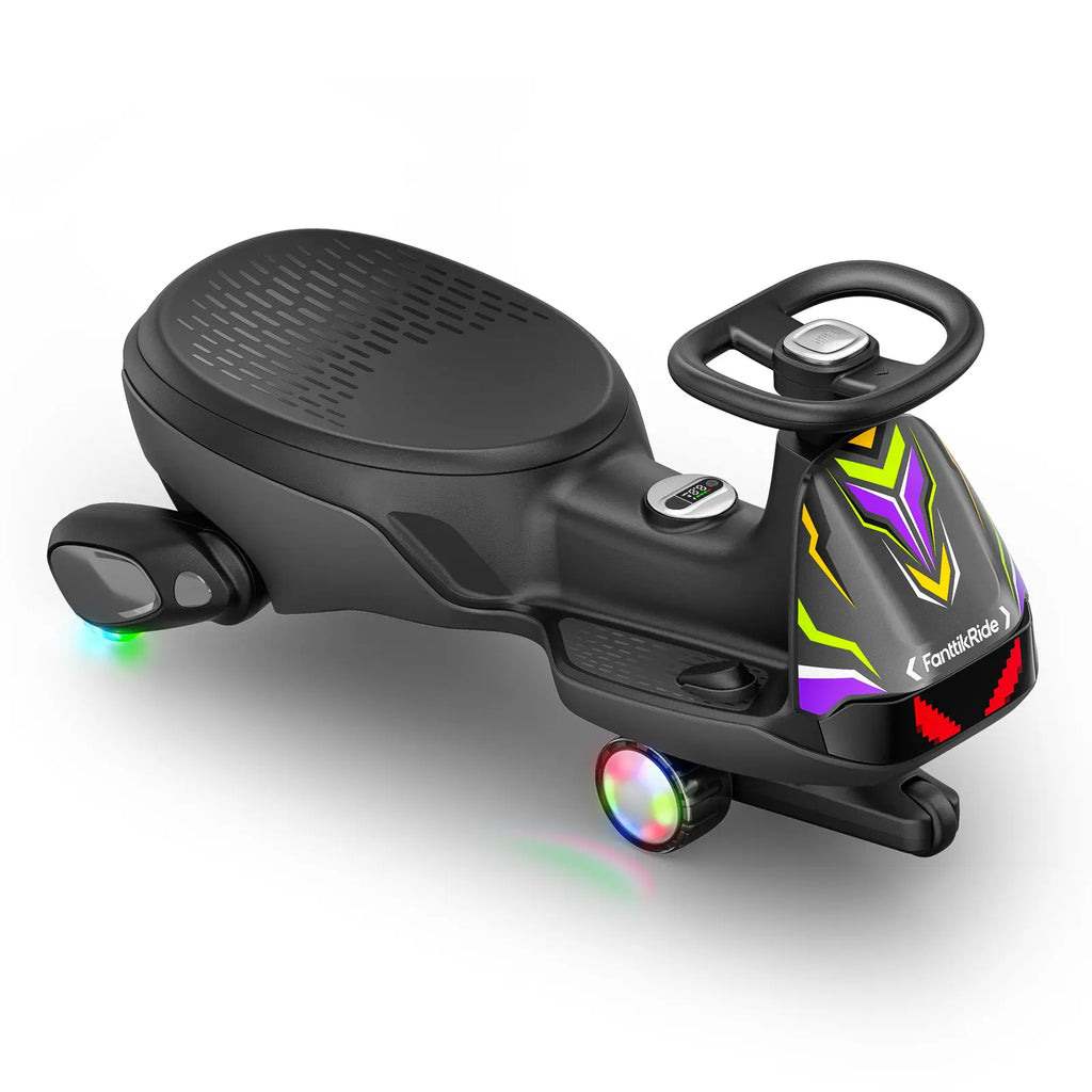 Fanttikride N10 Ultra+ Electric Wiggle Car, Pixel Headlight, App Control, Ultra-Quiet, USB-C Charging, Max 5 Mph, Kids Car with Bluetooth, Anti-Rollover, Pixdrive, for Ages 3+, 150 Lbs, Unisex, 12 Months, 360-Degree Flexible Steering Wheel