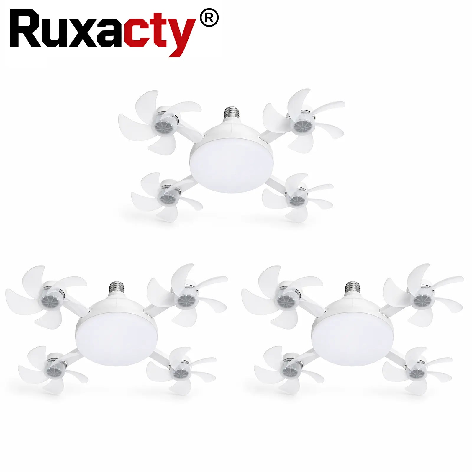 Screw in Ceiling Fan Light with Remote Control 19.7 Inch Foldable LED Socket Fan Light E26 Medium Base Ceiling Fan with 4 Fan Blades Quiet Airflow Bright Lighting Easy Installation for Bedroom Kitchen Garage Office and Dorm