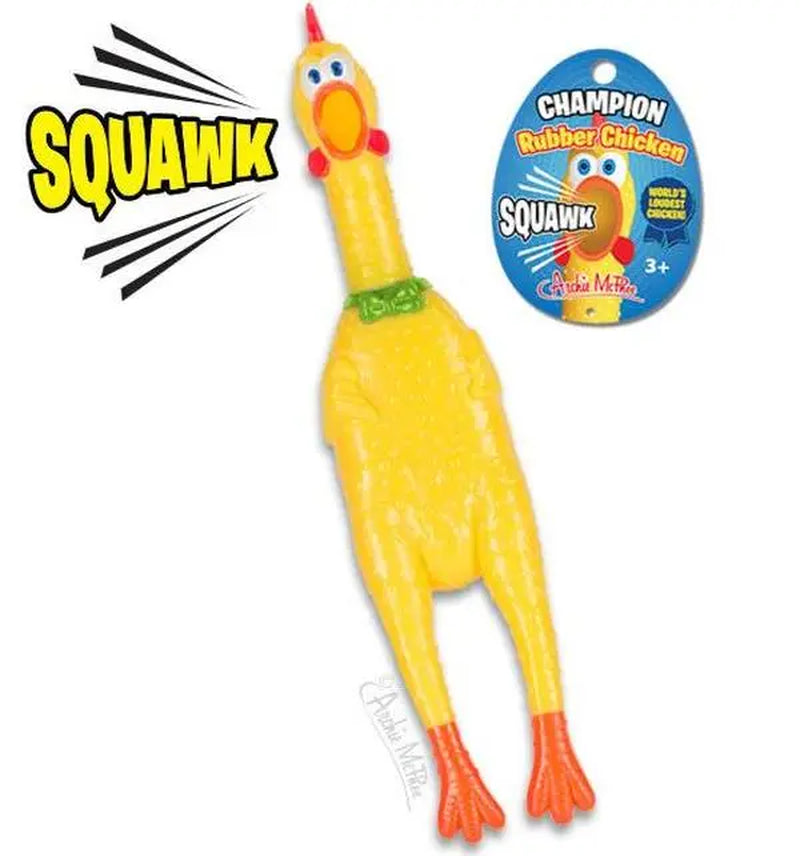 CHAMPION RUBBER CHICKEN - Loud Squeaking Classic Gag Quality Toy - Archie Mcphee