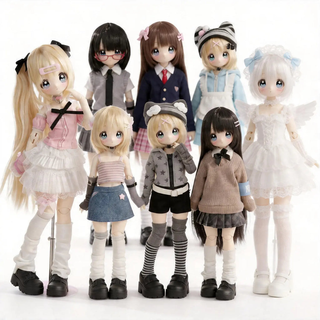 [2-Day Delivery] Realistic Multi-Jointed 1/6 BJD Doll Blind Box Action Figure Set - "Don’T Touch My Straight Bangs" Special Edition, Otaku Style Collectible, Little Gifts for Girls, Cool Toys, Toy Unboxing Item, Home-Office Decoration