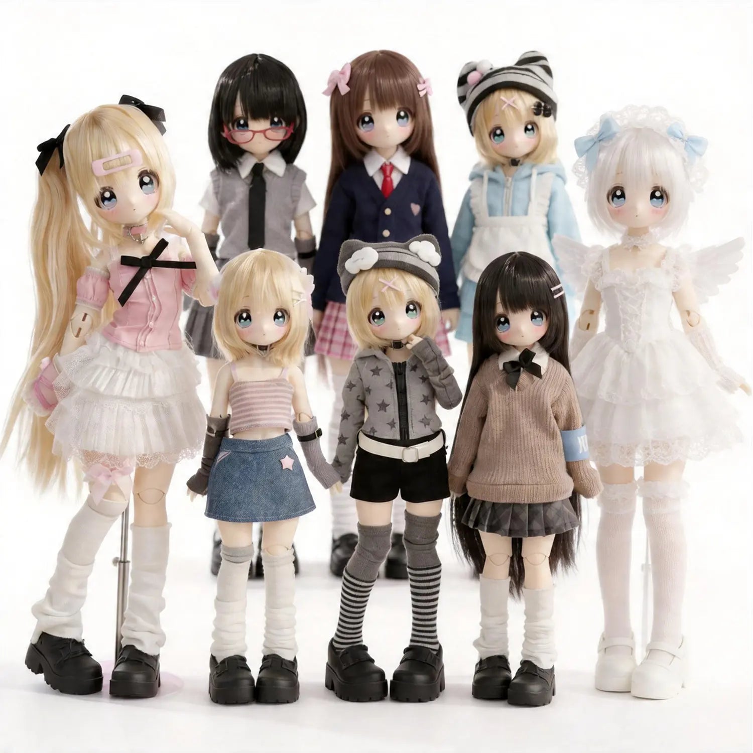 [2-Day Delivery] Realistic Multi-Jointed 1/6 BJD Doll Blind Box Action Figure Set - "Don’T Touch My Straight Bangs" Special Edition, Otaku Style Collectible, Little Gifts for Girls, Cool Toys, Toy Unboxing Item, Home-Office Decoration