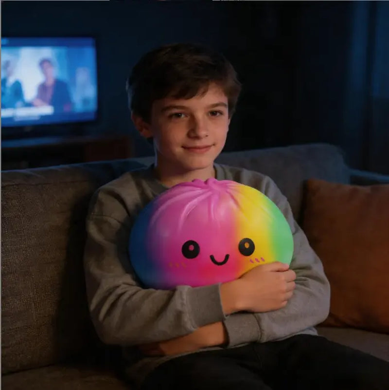 New Giant Glitter Rainbow Dumpling Squishy - 25Cm/15Cm Sizes, Foam Material, Ultra Soft Slow Rebound, Adorable Fidget Toy, Anxiety Relief Sensory Stress Reliever for Kids, Birthday Gift (No Box), Squishies, Fidget Toys