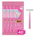 Silky Touch Womens Disposable Razors, 2-Blade, Travel Covers, 40-Pack
