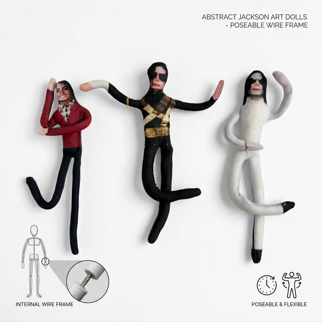 28Cm Music Legend Inspired Poseable Skeleton Figurine Doll Ornaments, Wire-Skeleton Stuffed Artistic Collectibles, Double-Sided Printed Signature Art Doll Ornaments, Pop Culture Fan Gift & House Decoration
