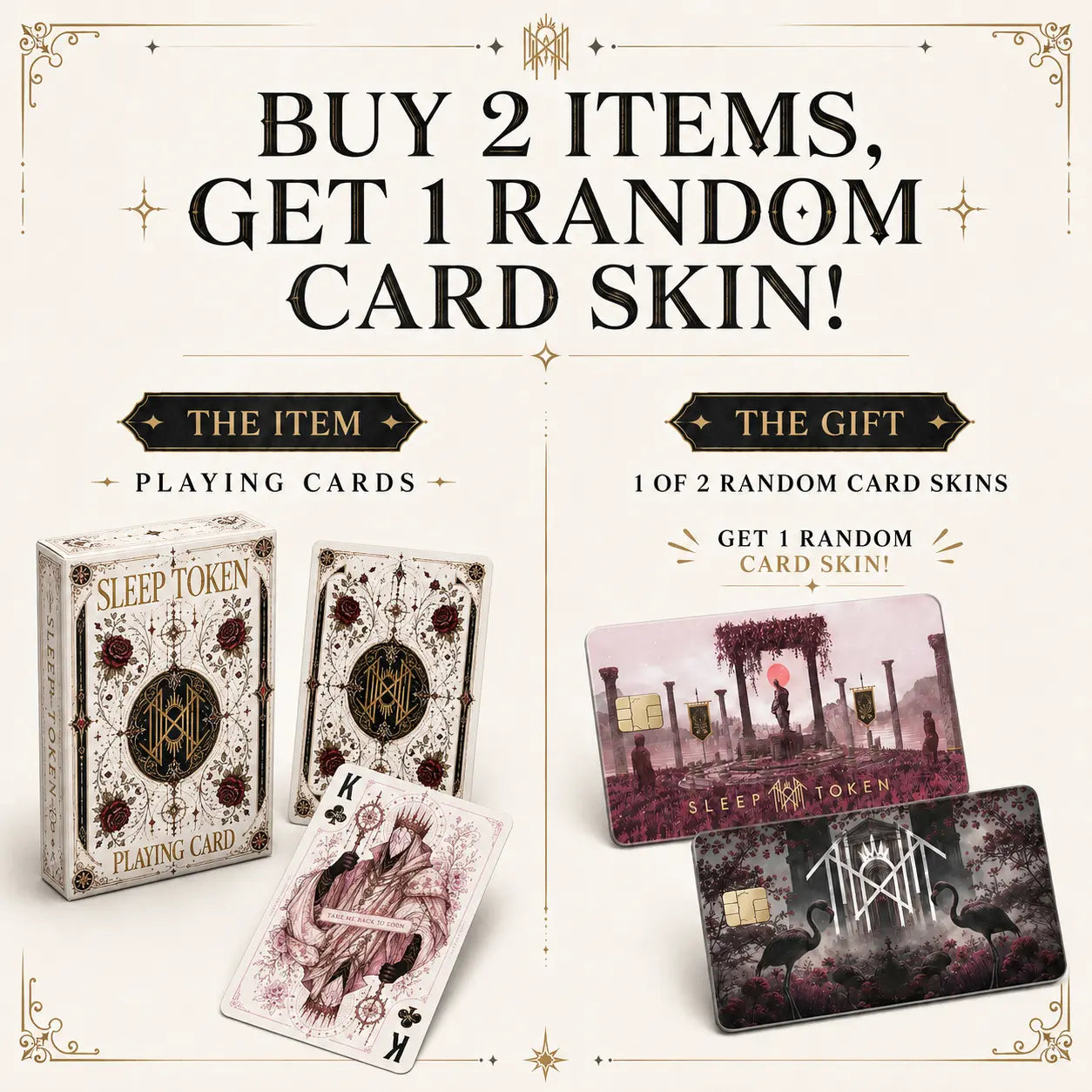 Sleep Token Playing Card Deck - Enchanting Rock Music Collectible for Gamers and Fans | Perfect Gothic Fantasy Gift