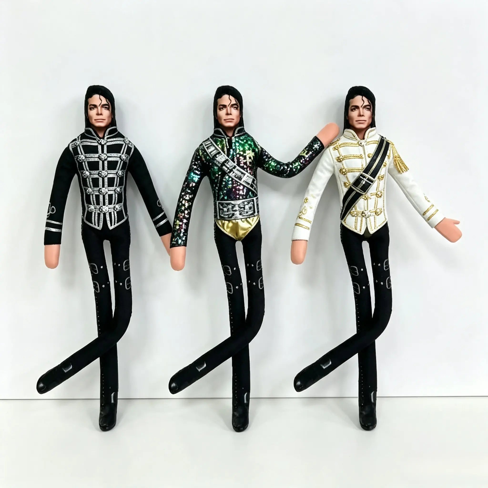 11 Inch Michael Jackson Role-Playing Prop Doll, Plush Toy, Abstract Jointed Figure for Room Decor, Gift Idea, Trendy Character Accessory（6Pcs)