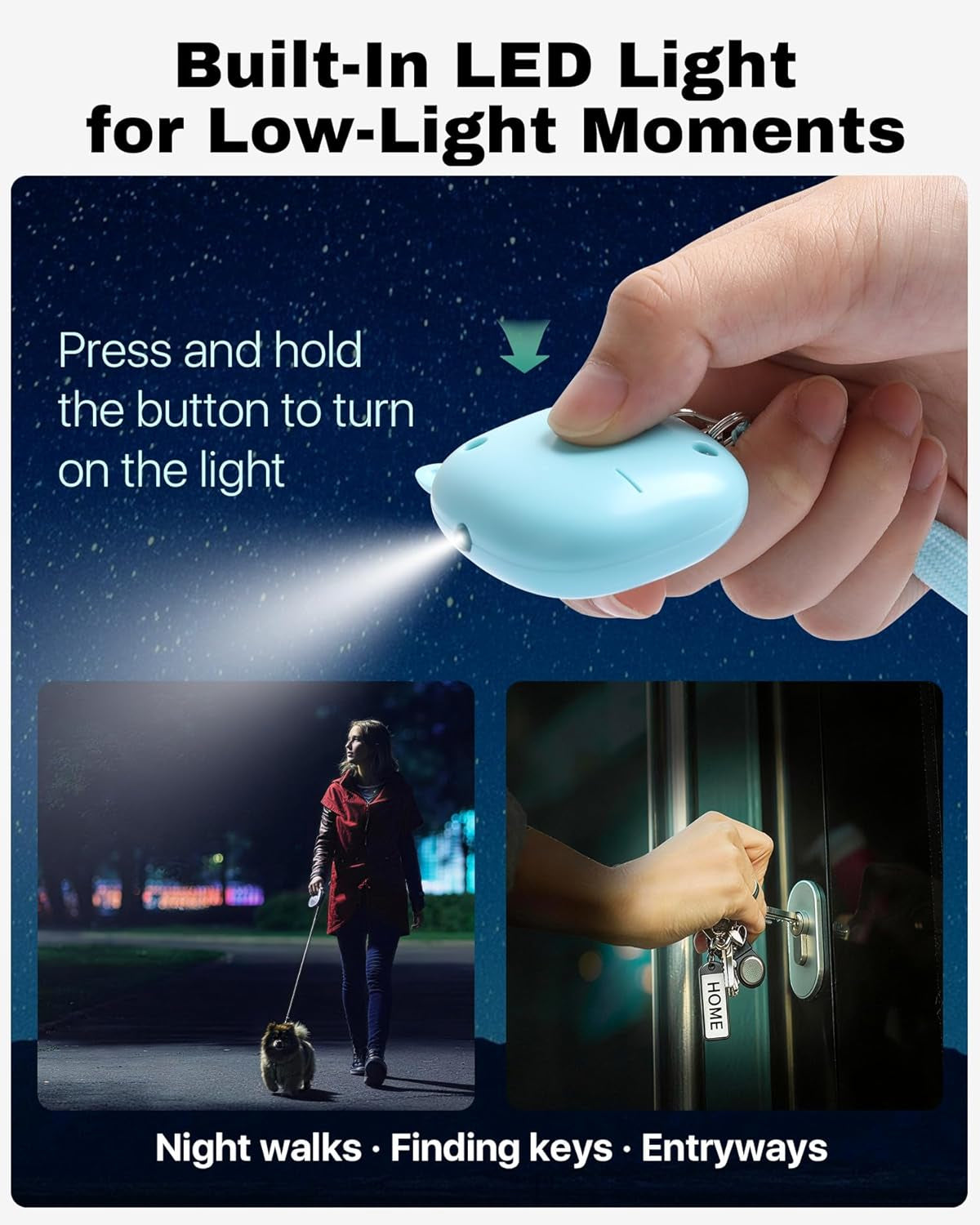 Personal Safety Alarm,  3 Pack Loud 130Db Siren Emergency Panic Alarm with LED Light, Easy Pull Pin Keychain Self-Defense Security Alarm for Women, Seniors, Kids