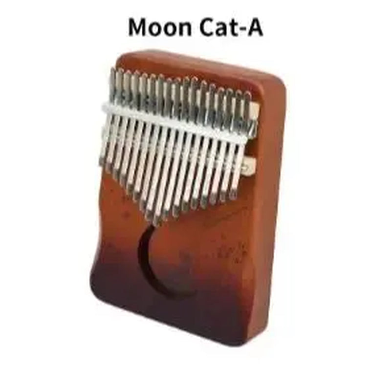 Kalimba Thumb Piano 17 Keys, Portable Mbira Finger Piano Gifts for Kids and Adults Beginners Wood,Summervibes