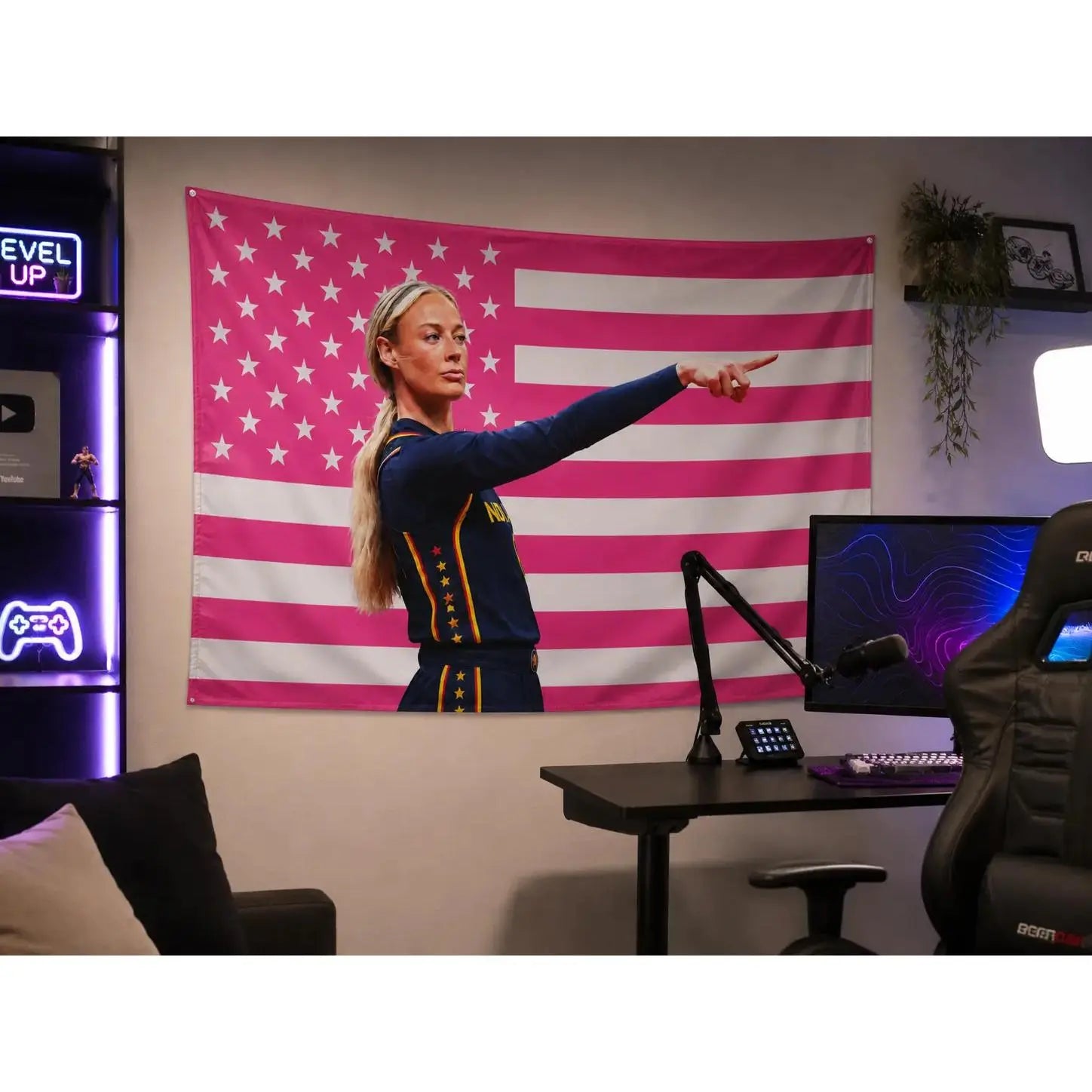 Sophie Cunningham Point American Pink Flag, Basketball Room Decal Flag Tapestry Gift Print Home Decor Apartment Special