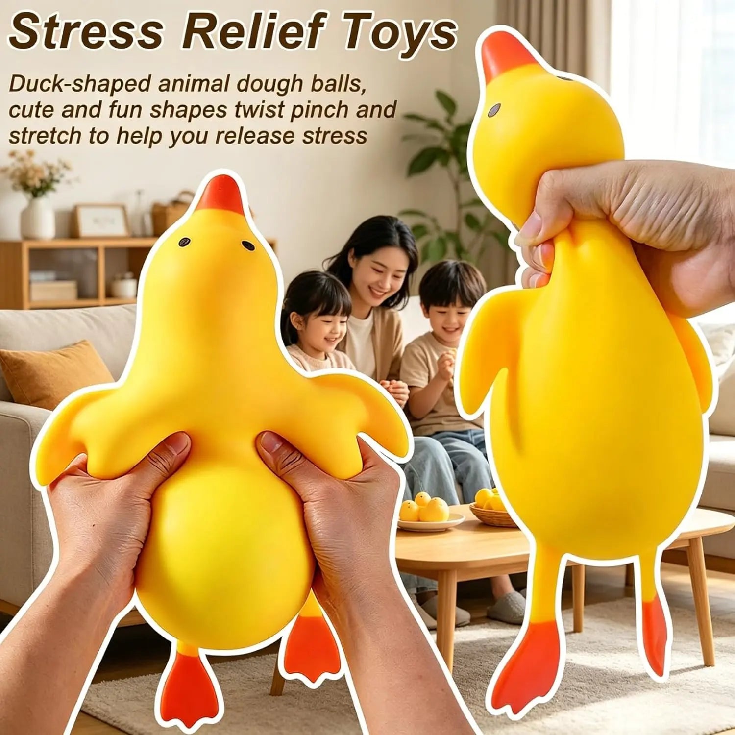 Duck Squishy, Jumbo Squishy Duck Giant Big Realistic Moldable Soft Squishys Slow Rising Stress Ball for Anxiety Stress Party Favor for Adults