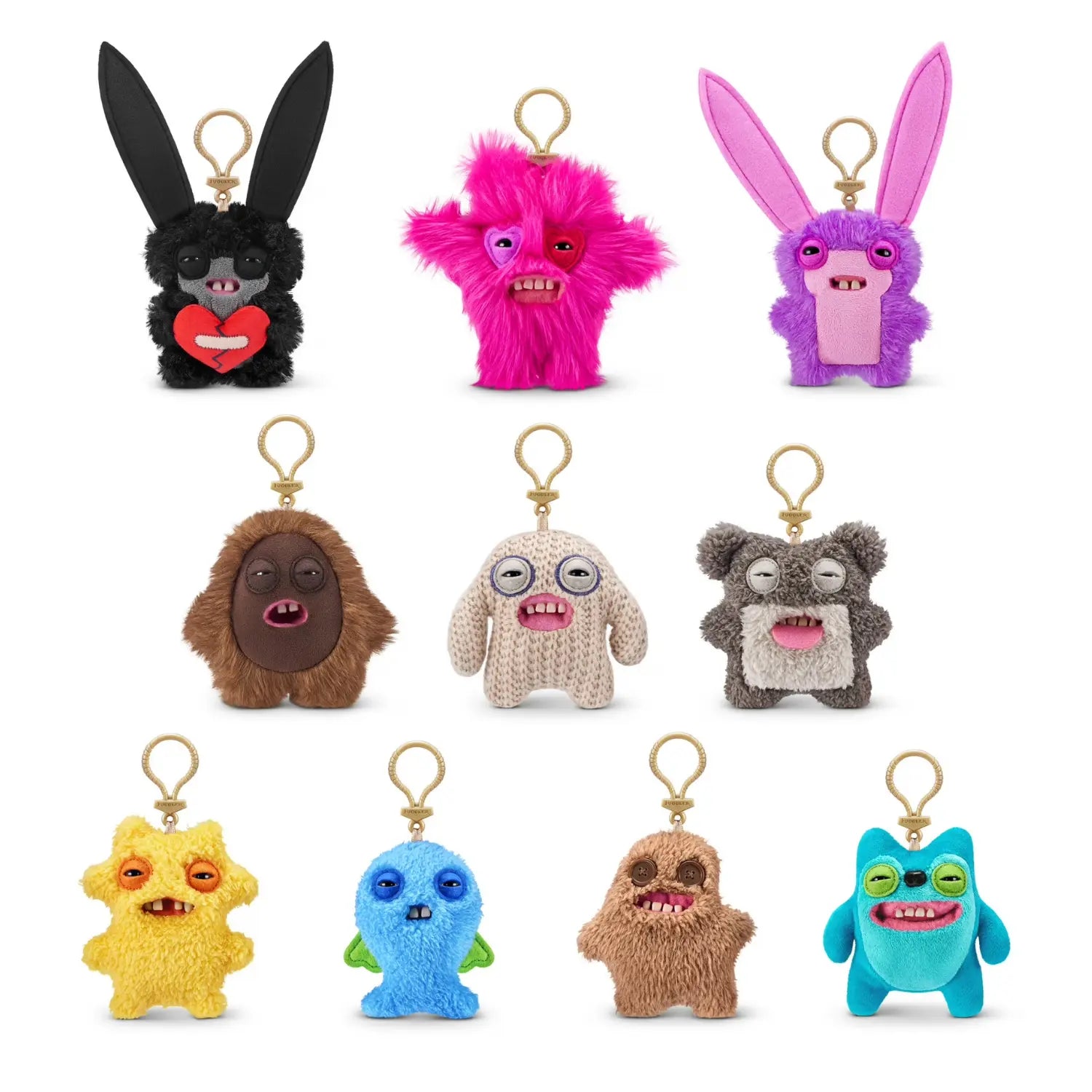 ZURU Fugglers Mini Keyring Series 5 Charm 5" Plushies (Black Lord Long Ears)
