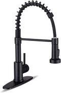 Pull-Down Kitchen Faucet, 2-Mode Sprayer, Matte Black, High Arc | 17-Inch Height, 360 Swivel, Deck Plate, SUS304, Fits 1- or 3-Hole Sinks, Ceramic Cartridge, Easy-Clean Nozzles