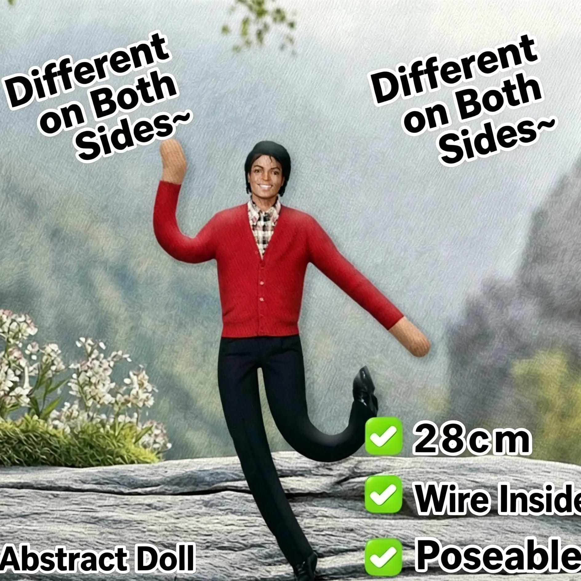 Michael Jackson Doll, MJ Doll, Cosplay Prop, Soft Huggable Plush Toy, Human-Shape Abstract Articulated Action Figure, Room Decor Gift