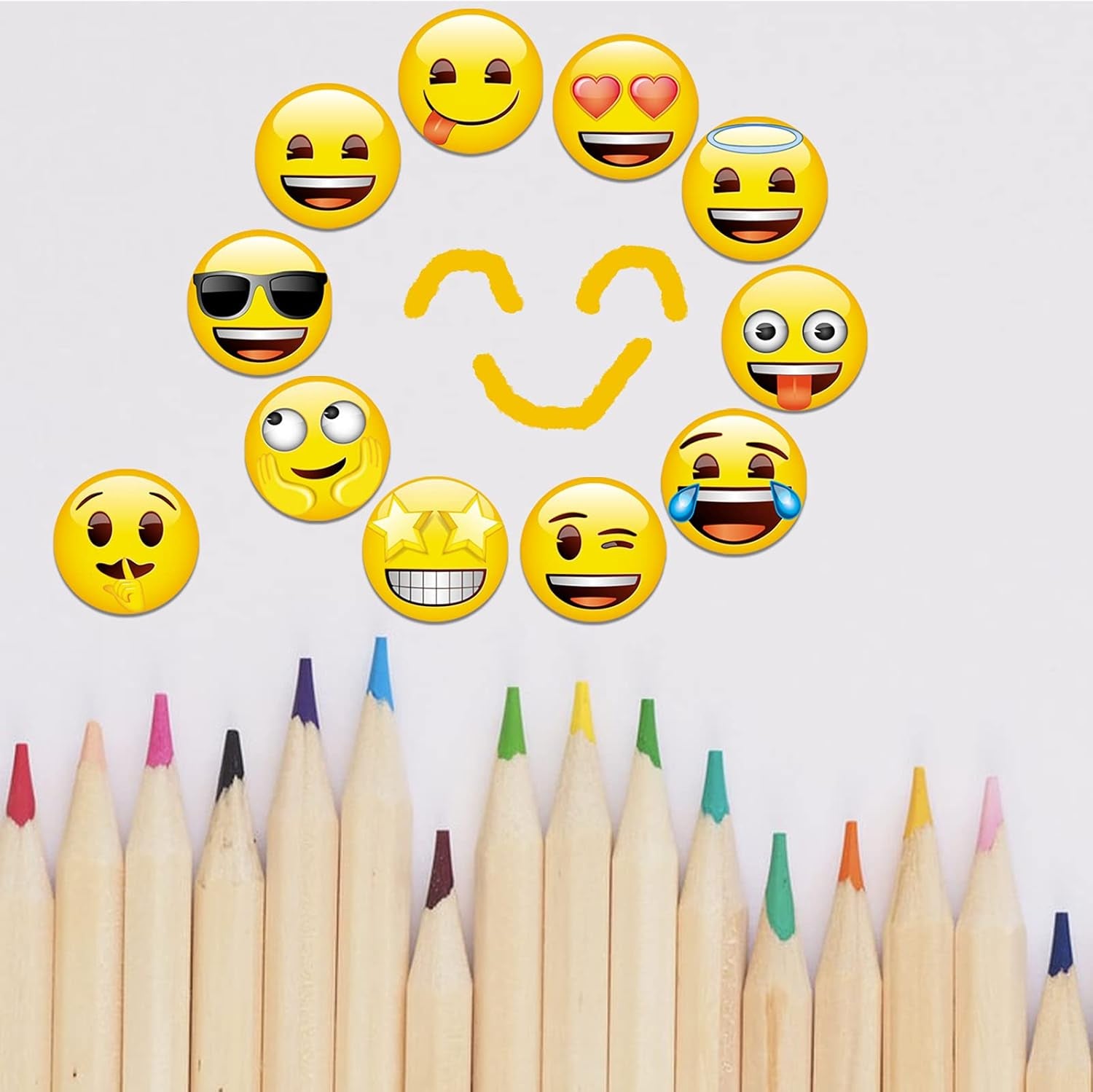 54PCS Emoji Fridge Magnets Cute Locker Magnets with 24 Stickers | Funny Locker Magnets, Refrigerator Magnets and Whiteboard Magnets for Classrooms; Gift Set for Teachers, Family and Friends
