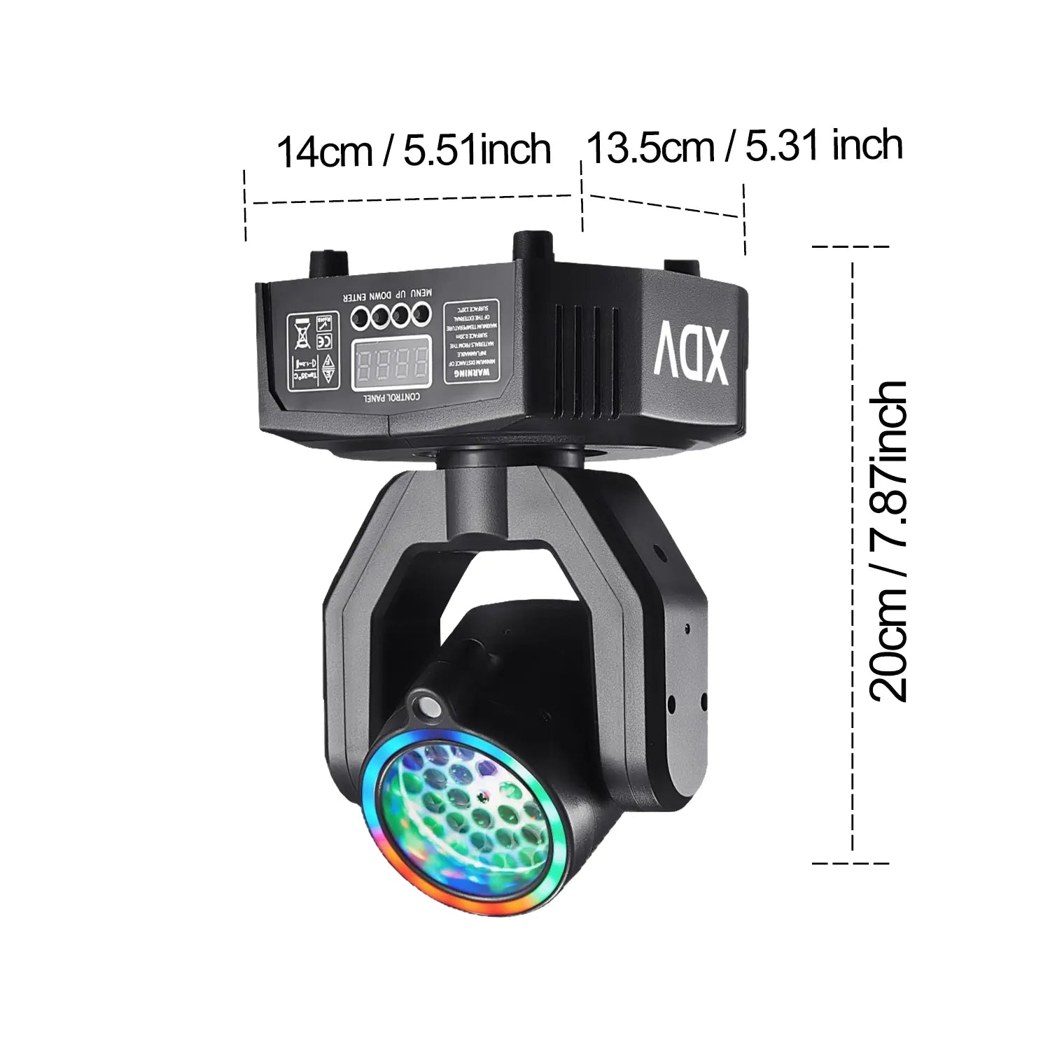 XDV 32W Mini Moving Head Light, 3-In-1 RGBW Bee Eye DJ Stage Lights with Green Laser & Halo Effect, Sound Activated DMX Control for Party Disco Wedding Ktv，Halloween Party