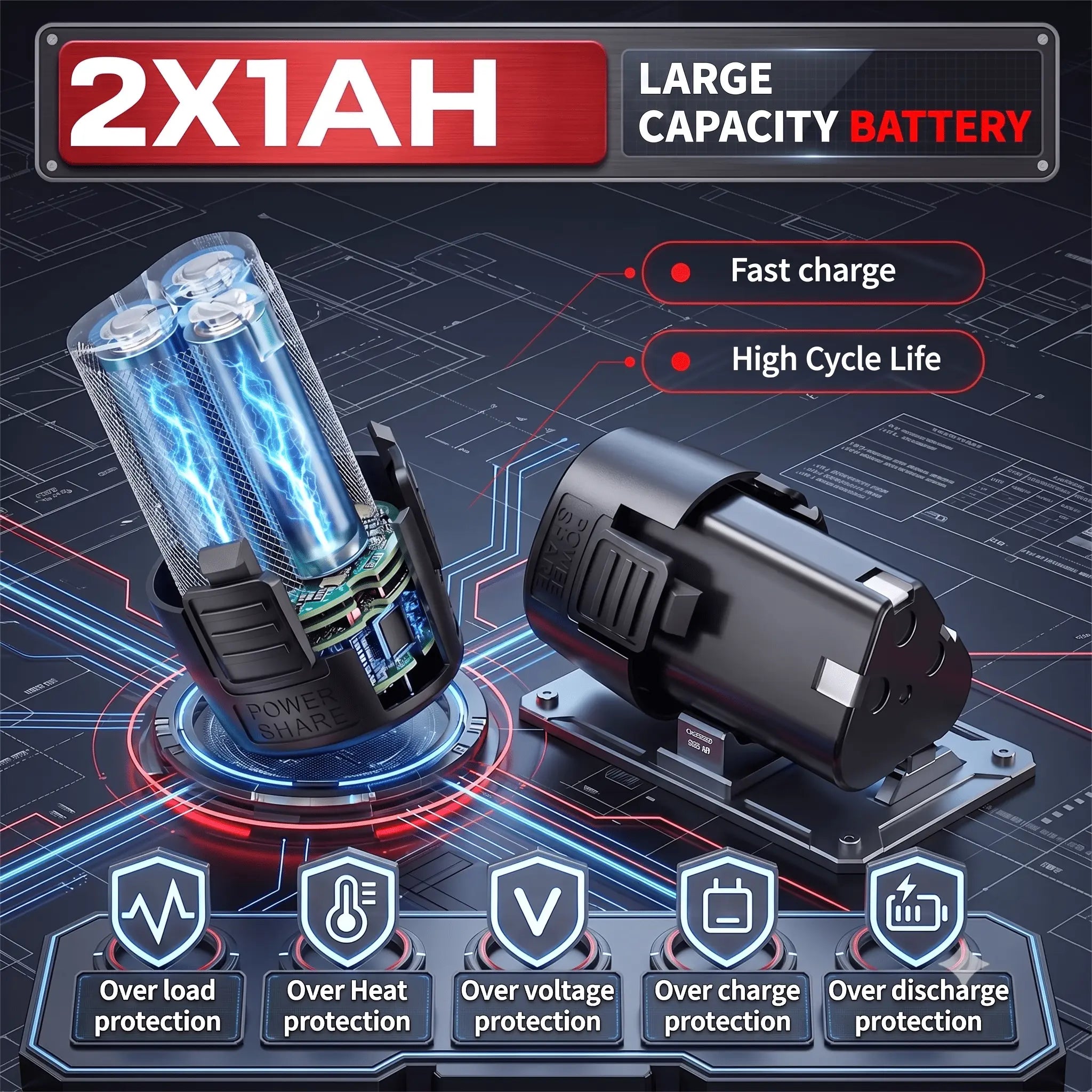 12V DC Cordless Right Angle Torque Wrench Tools Set - Professional Heavy Duty Electric Ratchet Socket Drive Wrench, 2 X 2000Mah Batteries, Built-In LED Lights, 240Rpm±10%, 0.69Kg, Over-Current Protection, 40N.M Auto Repair Power Tool, Cells