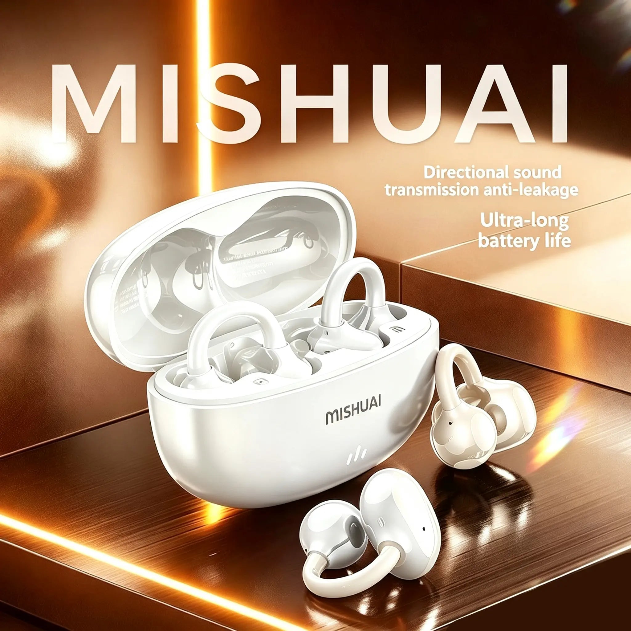 Bluetooth 6.0 Open-Ear Clip Wireless Earbuds - 720° Immersive Audio, Built-In Smart Assistance & Voice Control, Noise Cancellation, Lightweight All-Day Comfort, Wireless Invisibly Wearable Open-Ear Headphones for Music Listening, Sports, Listening to Musi