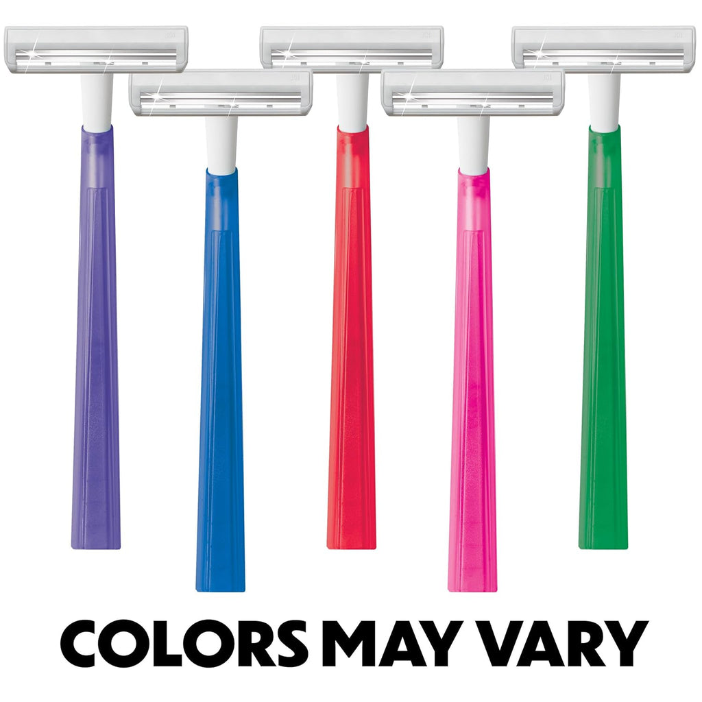 Silky Touch Womens Disposable Razors, 2-Blade, Travel Covers, 40-Pack