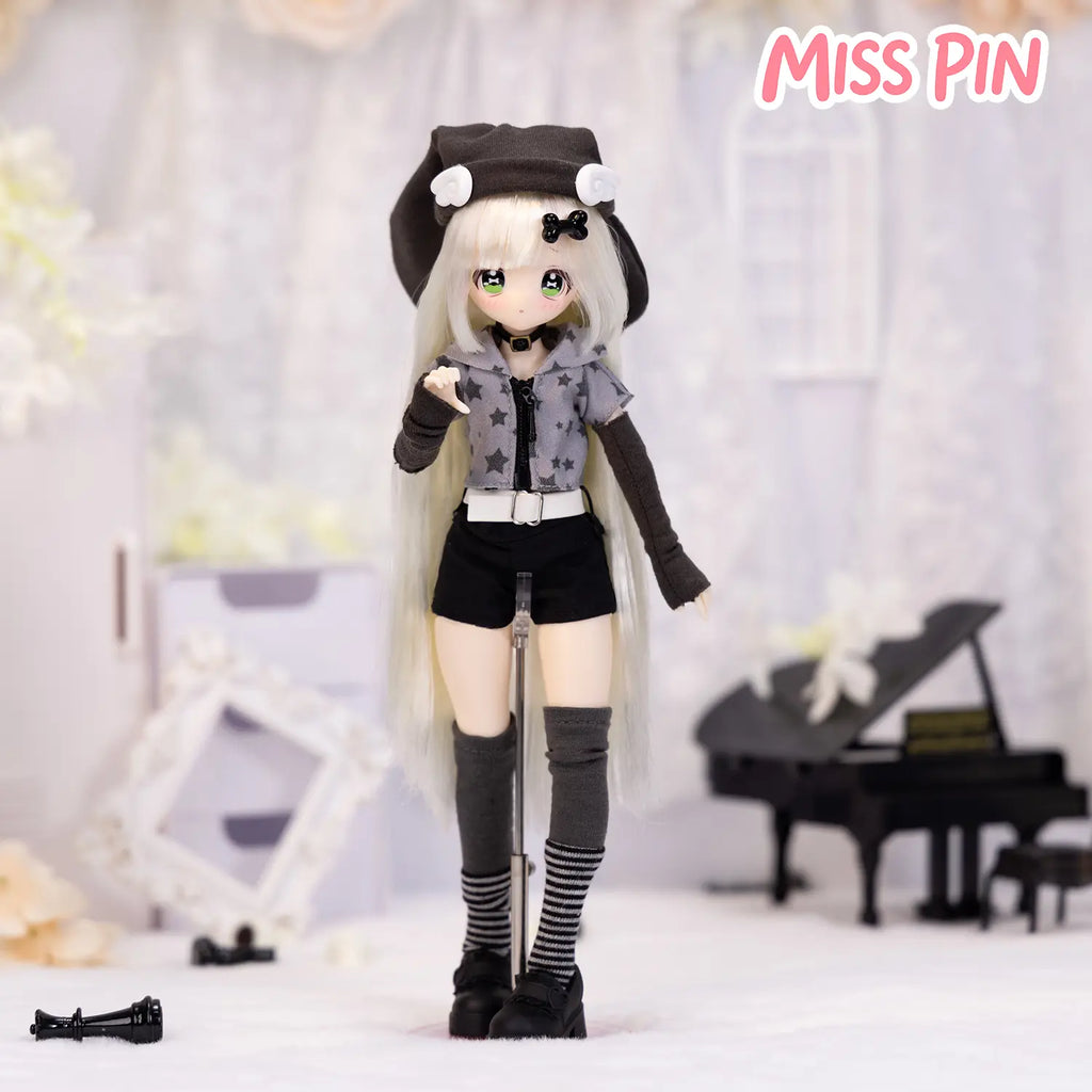 [2-Day Delivery] Realistic Multi-Jointed 1/6 BJD Doll Blind Box Action Figure Set - "Don’T Touch My Straight Bangs" Special Edition, Otaku Style Collectible, Little Gifts for Girls, Cool Toys, Toy Unboxing Item, Home-Office Decoration