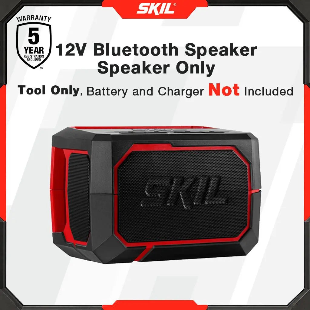 12V Bluetooth Speaker - Wireless 12-Lithium Audio Device with Dual Passive Bass Radiators and Subwoofers