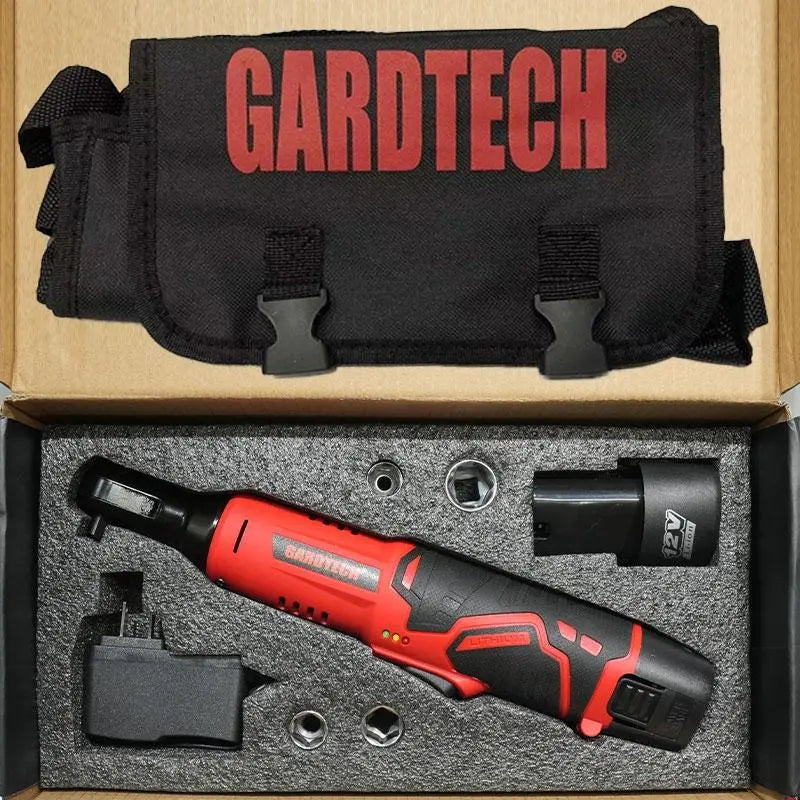 12V DC Cordless Right Angle Torque Wrench Tools Set - Professional Heavy Duty Electric Ratchet Socket Drive Wrench, 2 X 2000Mah Batteries, Built-In LED Lights, 240Rpm±10%, 0.69Kg, Over-Current Protection, 40N.M Auto Repair Power Tool, Cells