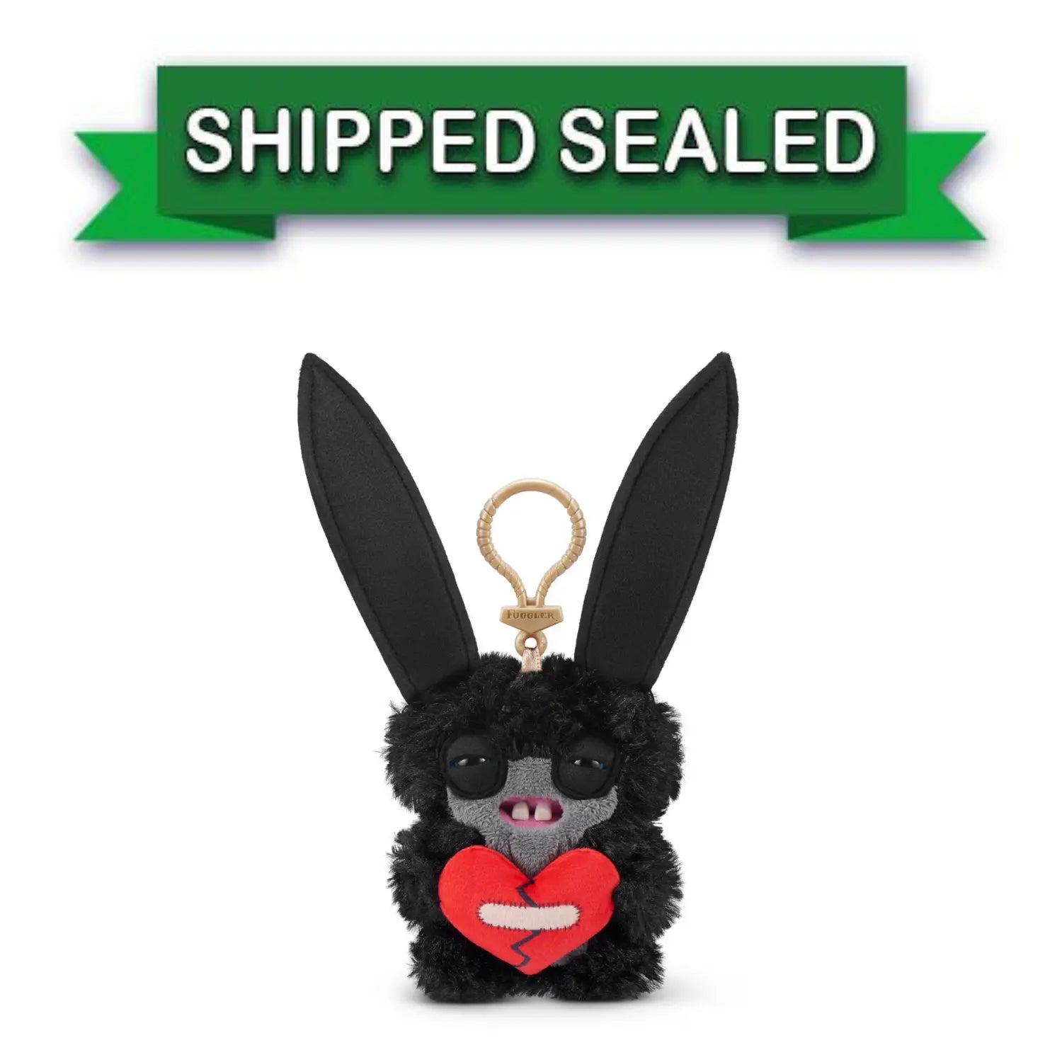 ZURU Fugglers Mini Keyring Series 5 Charm 5" Plushies (Black Lord Long Ears)