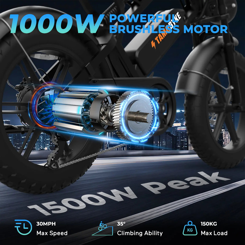 【NEW】TAMOBYKE Moped Style 1500W/2000W E-Bike,Max Speed 30Mph/34Mph,34-80Miles PAS Range,48V15.6Ah/20.8Ah Battery,Built-In Alarm,Color LCD Display, Support Cruise Control, Setting Speed Limit, NFC & Password Unlock, 20'' Fat Tire，Ul Safety Certified.