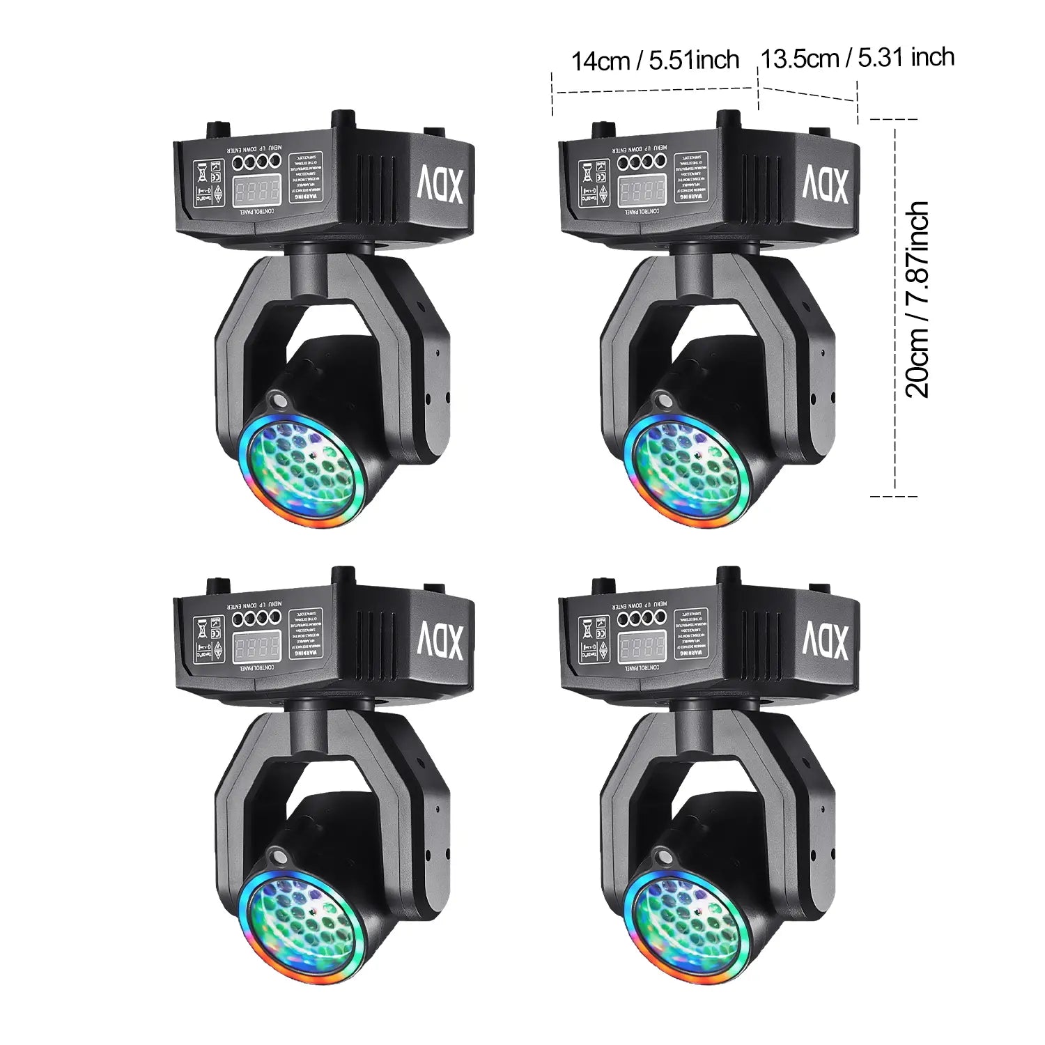XDV 32W Mini Moving Head Light, 3-In-1 RGBW Bee Eye DJ Stage Lights with Green Laser & Halo Effect, Sound Activated DMX Control for Party Disco Wedding Ktv，Halloween Party