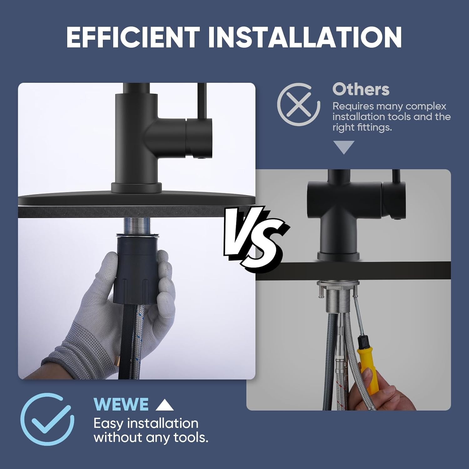 Pull-Down Kitchen Faucet, 2-Mode Sprayer, Matte Black, High Arc | 17-Inch Height, 360 Swivel, Deck Plate, SUS304, Fits 1- or 3-Hole Sinks, Ceramic Cartridge, Easy-Clean Nozzles