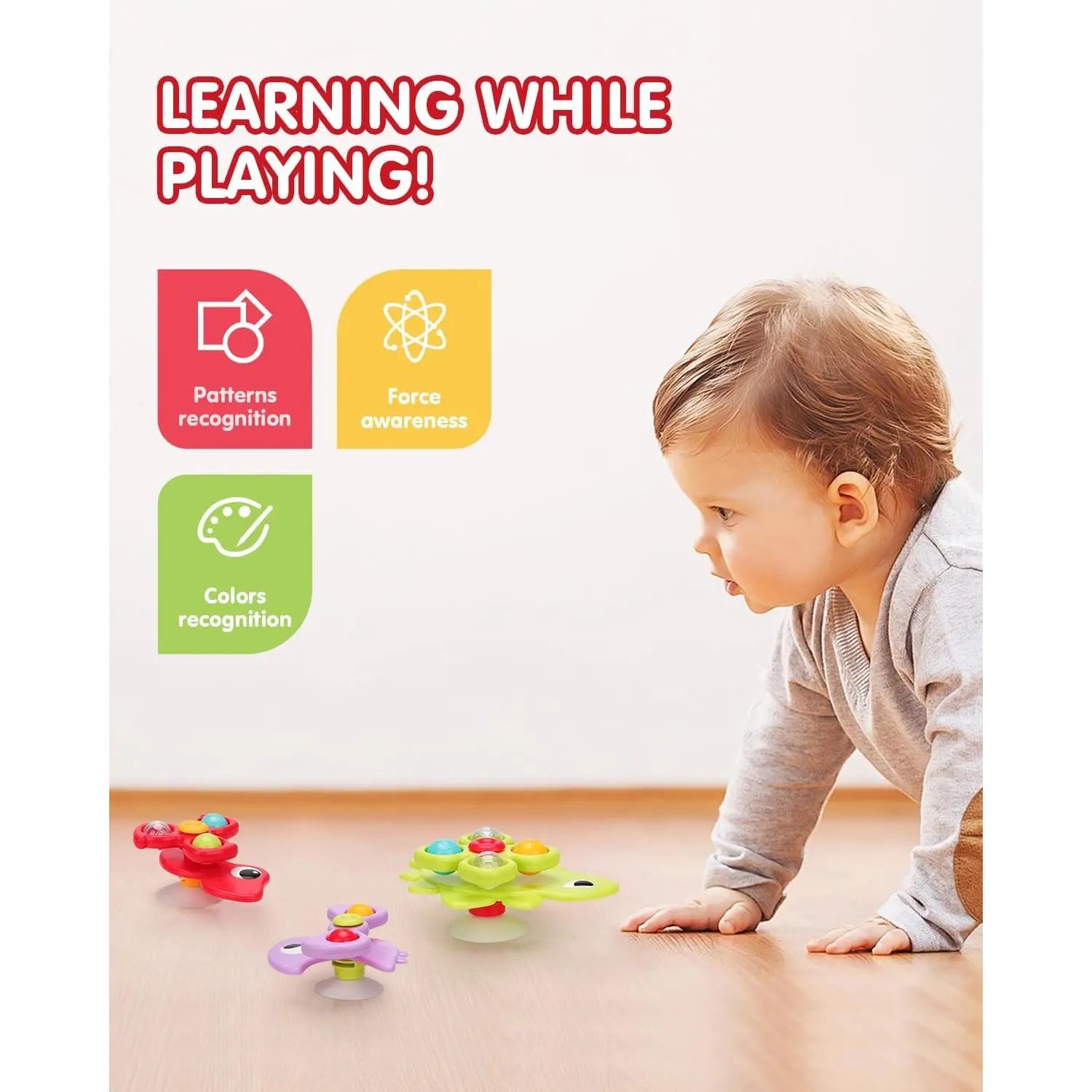3PCS Dinosaur Suction Cup Toys for 1 Year Old Boys Girls | Sensory Baby Bath Toys for Toddlers 1-3 | Infant Travel & Window Toys | Birthdaybest-Selling Accessories