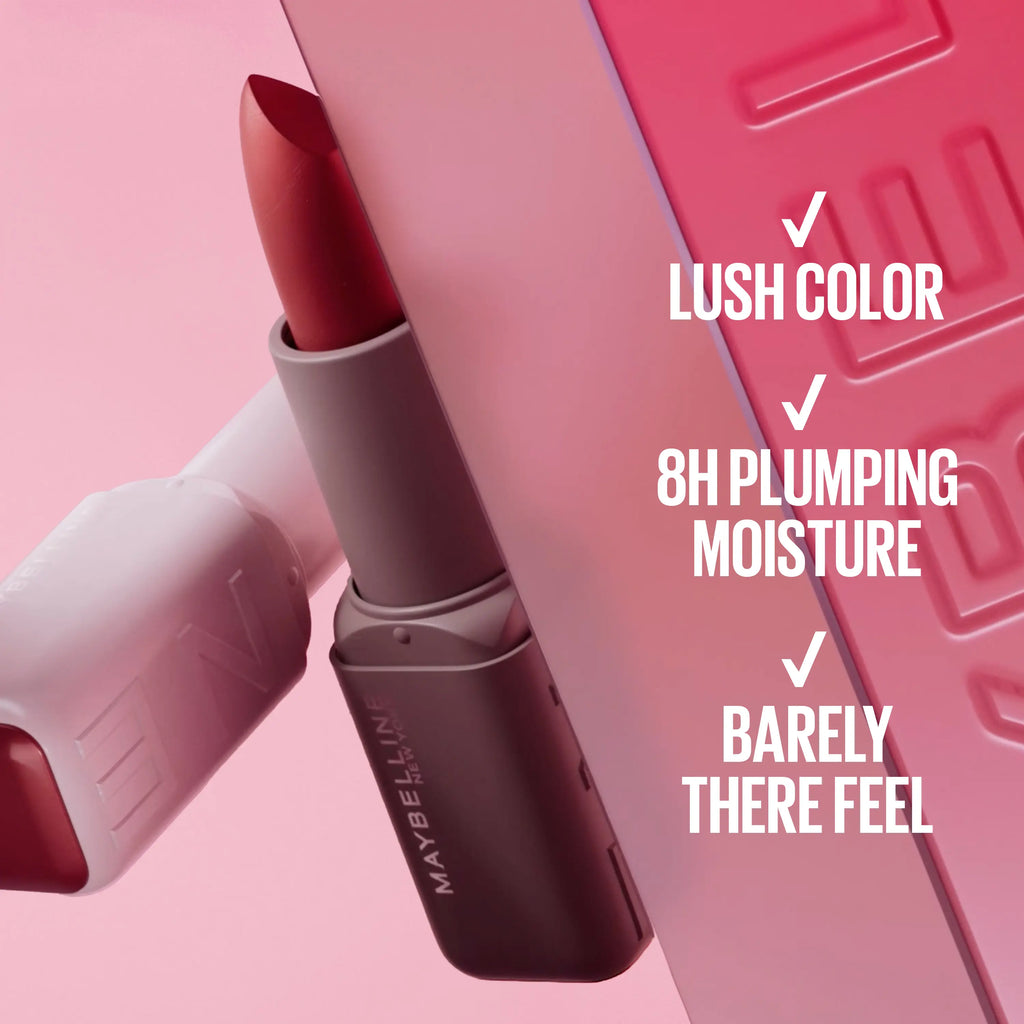 Serum Lipstick, Satin & Matte, 8H Moisture, Oil-Blend + Hyaluronic Acid, Maybelline New York