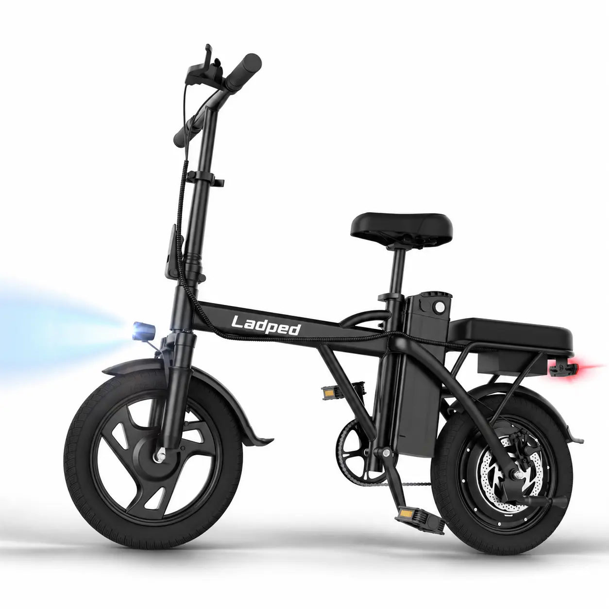 【Voltvogue-Ladped】 Electric Bike | 750W Peak Power | Top Speed 22 MPH | 14" Pneumatic Tires | 22–40 Mile Range | Dual Seat | Single Brake Lever | Height Adjustable Seat【 VT14】