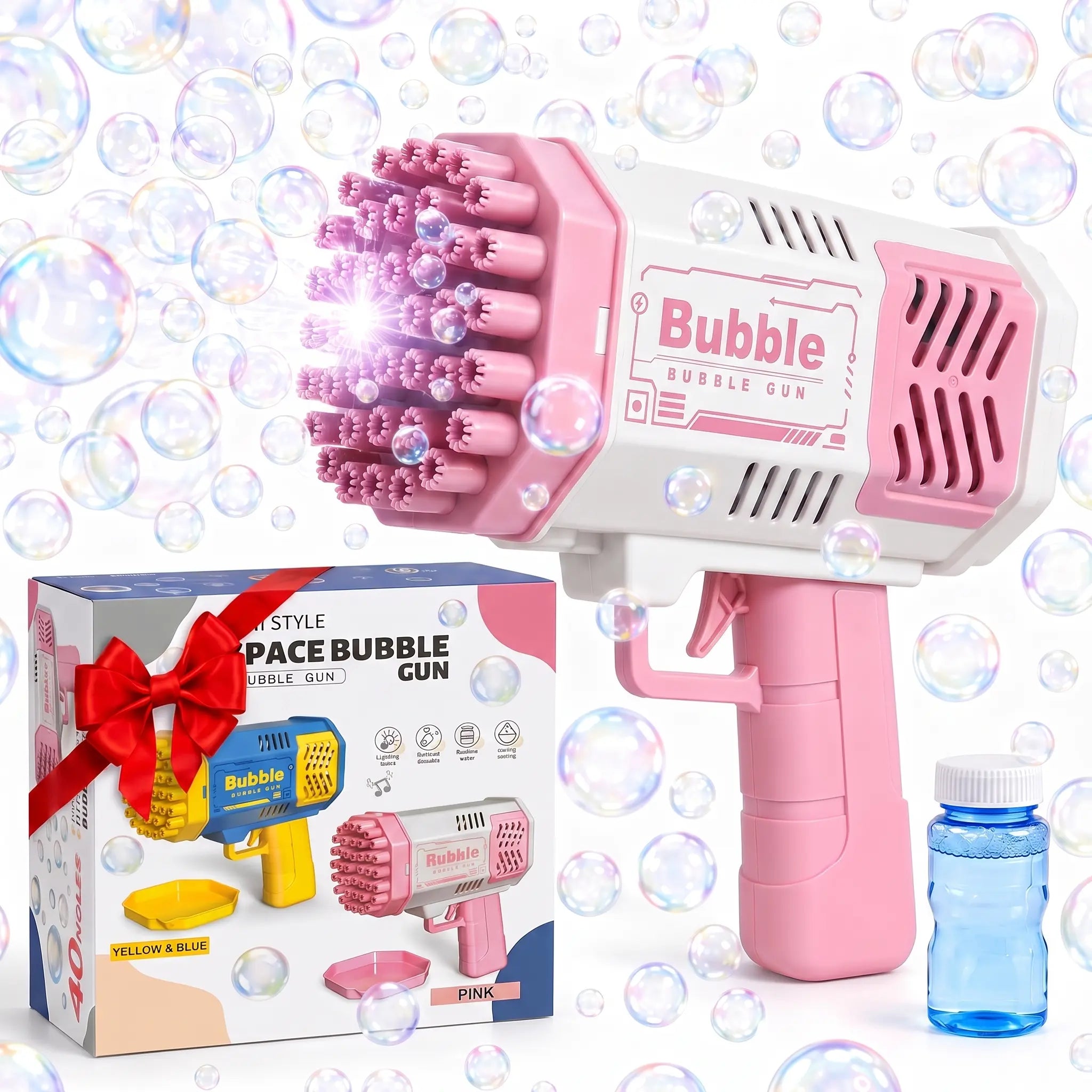 Unisex Handheld Automatic Bubble Machine Gun Toy - No Batteries Required, 4+ Yrs Kids Cool Toys, Bubble Maker for Summer Beach Birthday Gatherings