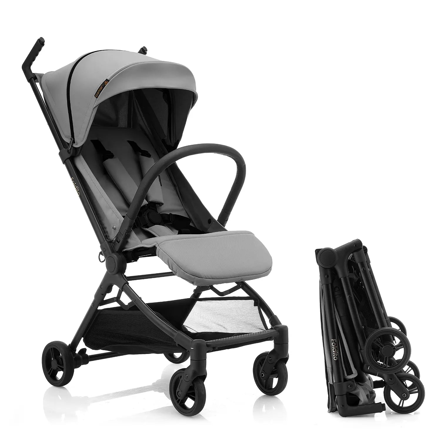 Gromast Cabin-Sized Travel Stroller for Airplane, Ultra Compact & Lightweight – Only 9.9 Lbs, Portable Infant Toddler Baby Stroller, W/Upf 50+ Canopy & Cup Holder