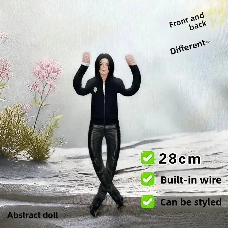 11 Inch Michael Jackson Role-Playing Prop Doll, Plush Toy, Abstract Jointed Figure for Room Decor, Gift Idea, Trendy Character Accessory（6Pcs)