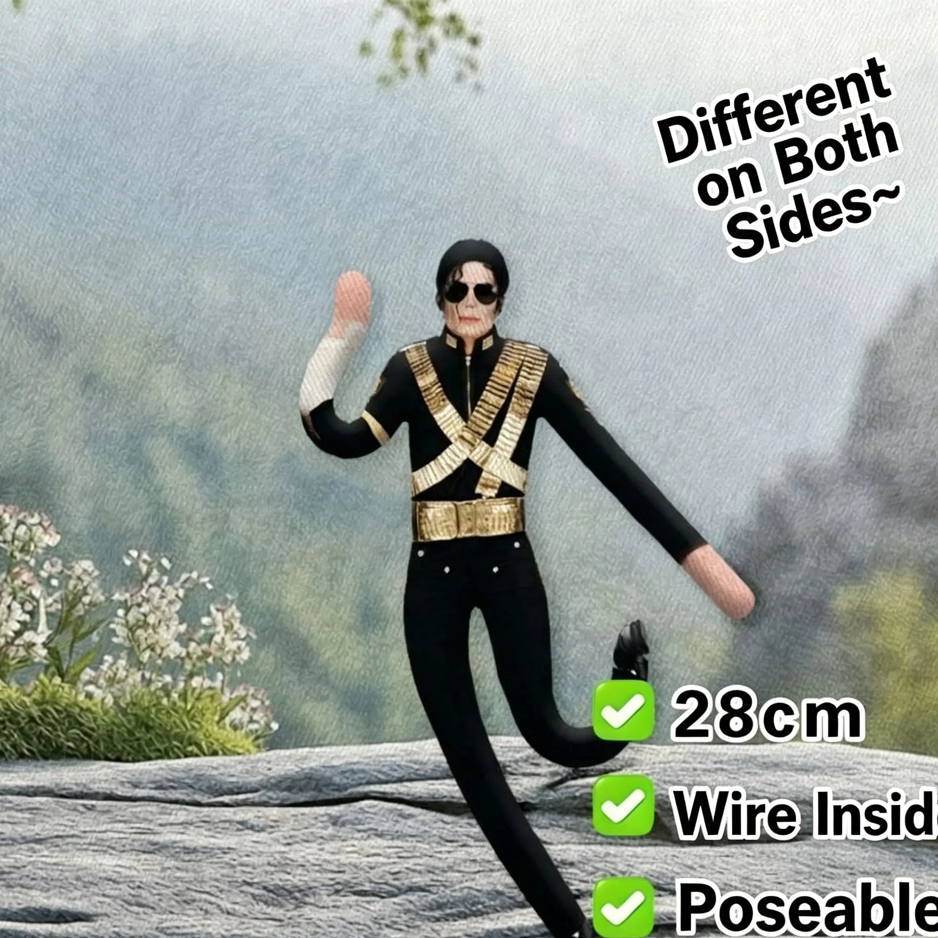 Michael Jackson Doll, MJ Doll, Cosplay Prop, Soft Huggable Plush Toy, Human-Shape Abstract Articulated Action Figure, Room Decor Gift