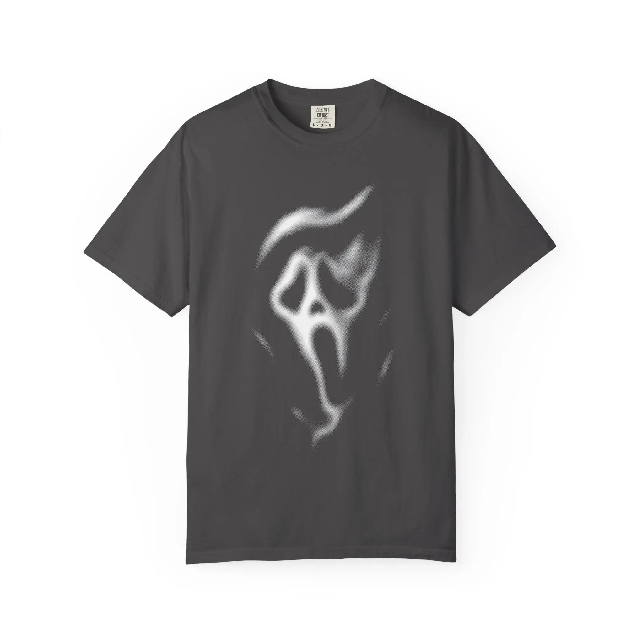 Ghostface Smoke Face T-Shirt , Comfort Colors Tee, Horror Mask Graphic, Spooky Halloween Tee