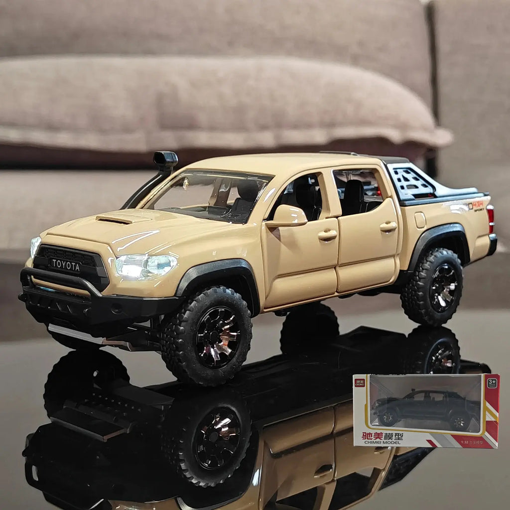 1:32 Metal Toyota Tacoma TRD off Road Pickup Truck Diecast Model Car, Alloy Collectible with Sound & Light, Hobby Item, Birthday Gift for Boys, Display Piece (Diecast Toys Category), Model Cars, with Lights, Toy Car