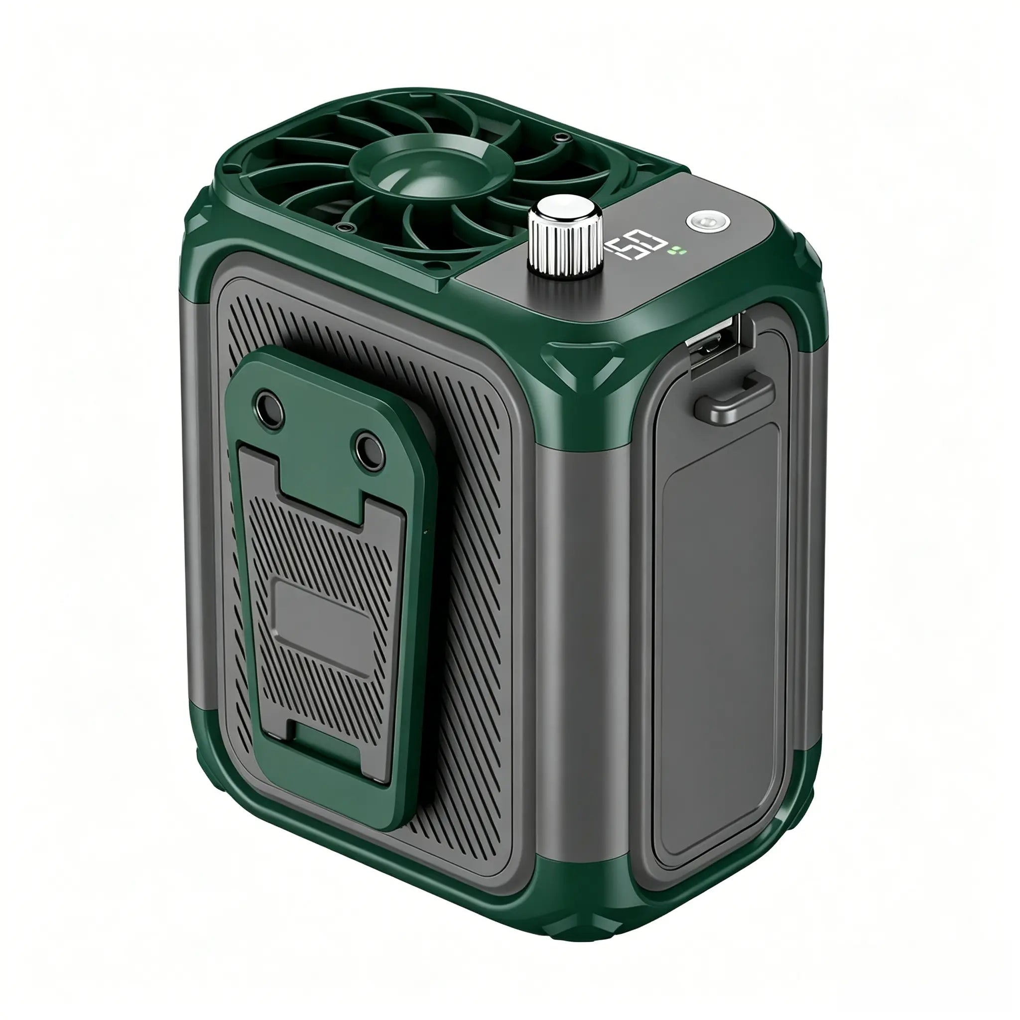 Multifunctional Waist-Mounted Fan, High-Speed Strong Wind, 4500Mah Battery Portable and Wearable on the Waist, LED Light, Ultra-Long Battery Life, Wearable Belt Fan for Outdoor, Jobsite, Farms, Traveling, Fishing