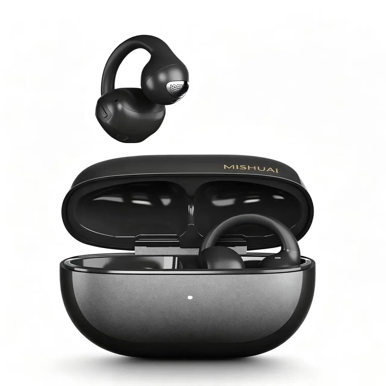 Bluetooth 6.0 Open-Ear Clip Wireless Earbuds - 720° Immersive Audio, Built-In Smart Assistance & Voice Control, Noise Cancellation, Lightweight All-Day Comfort, Wireless Invisibly Wearable Open-Ear Headphones for Music Listening, Sports, Listening to Musi