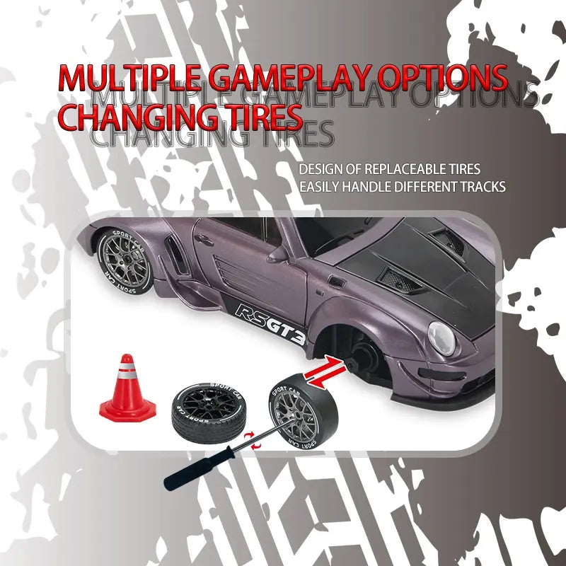 UDROLL 1:20 Scale 4WD RC Drift Car with LED Lights - 2.4Ghz High Speed Remote Control Widebody Sports Racing Car, Fast Rc Car, Toy