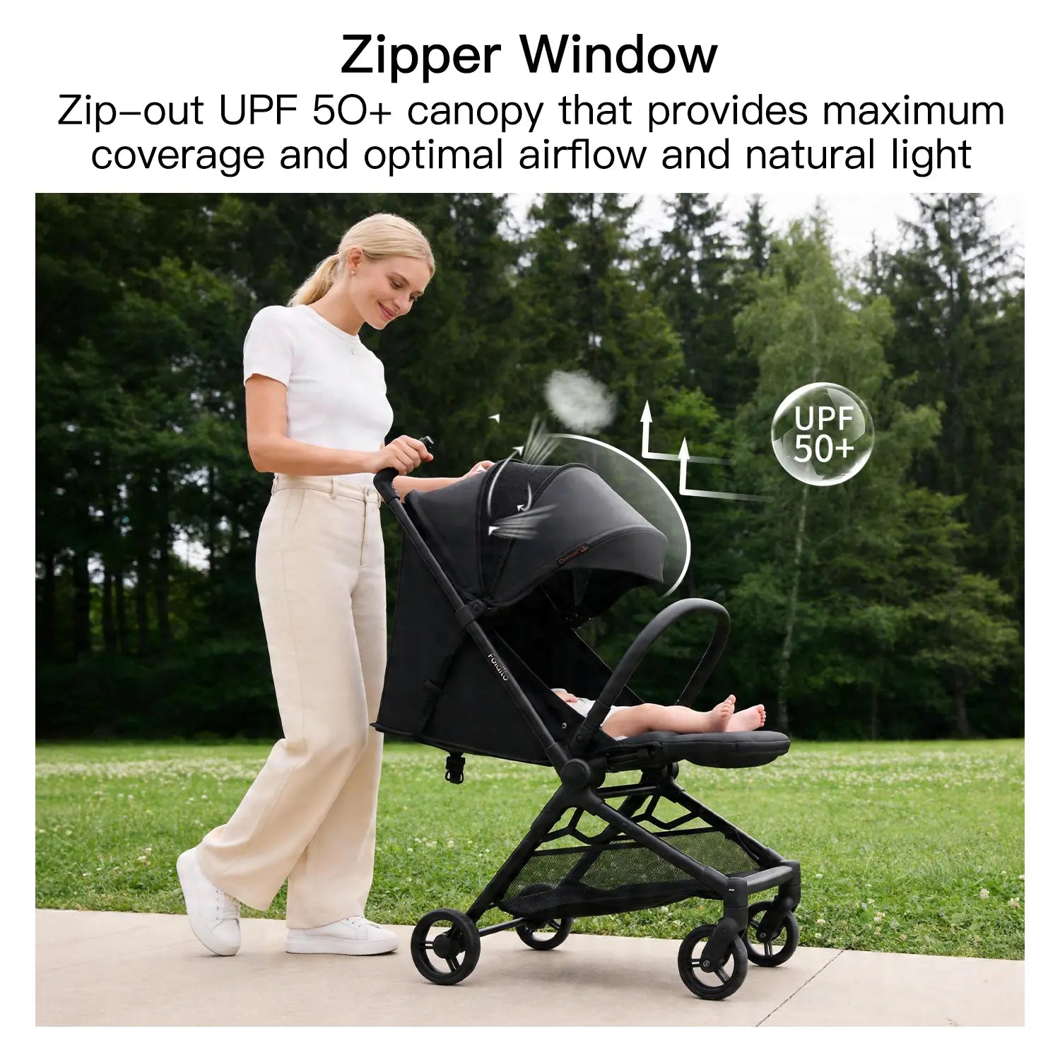Gromast Cabin-Sized Travel Stroller for Airplane, Ultra Compact & Lightweight – Only 9.9 Lbs, Portable Infant Toddler Baby Stroller, W/Upf 50+ Canopy & Cup Holder