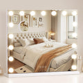 Vanity Mirror with Lights,Makeup Mirror with 17 Dimmable LED Bulbs, 3 Color Lighting Modes Detachable 10X Magnification Mirror Touch Control, 23.6X19,7 Inch, White