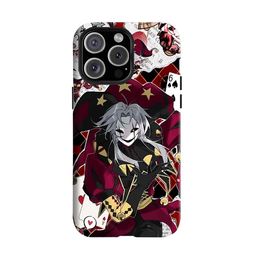 Y-The Freak Circus White Hair Jester Custom Rubber Anti-Drop Phone Case - Durable Protection & Resistance Smartphone Accessory, Compatible with Iphone 11-17 Pro Max, Samsung S22-S25 Ultra, Ideal for Christmas Gifts