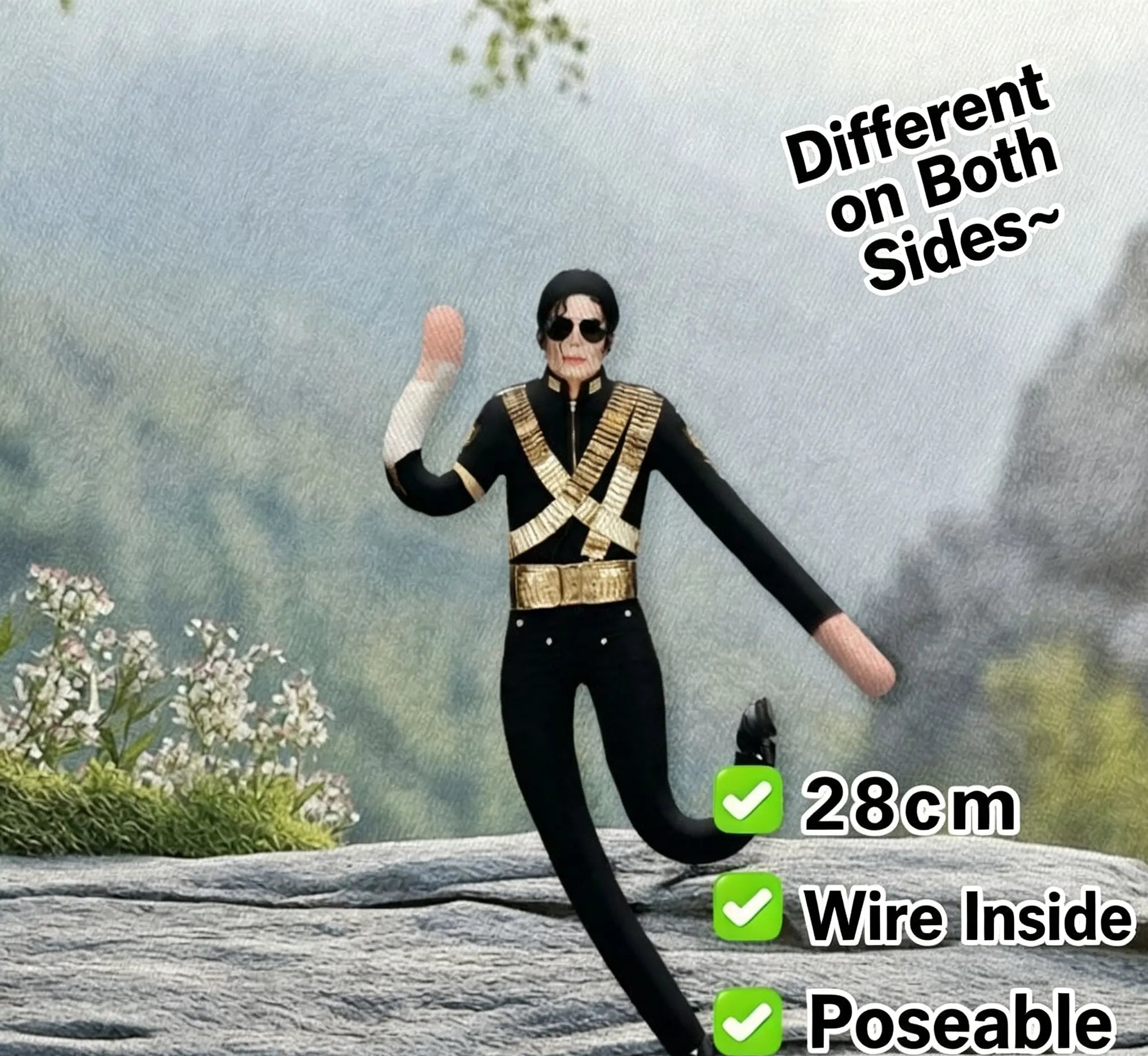 Michael Jackson Doll, MJ Doll, Cosplay Prop, Soft Huggable Plush Toy, Human-Shape Abstract Articulated Action Figure, Room Decor Gift